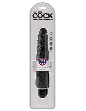 King Cock 9 Vibrating Stiffy Black "