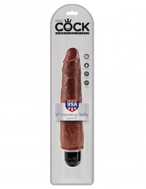 King Cock 9 Vibrating Stiffy Brown "