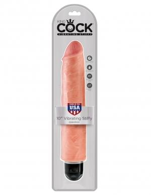 King Cock 10 Vibrating Stiffy Beige "
