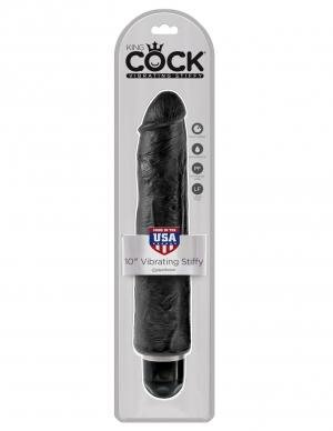 King Cock 10 Vibrating Stiffy Black "