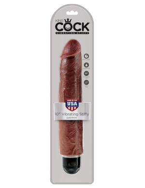 King Cock 10 Vibrating Stiffy Brown "