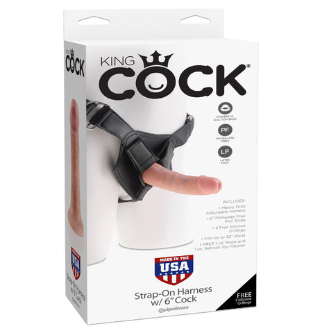 King Cock Strap On Harness W-6 Cock Flesh "
