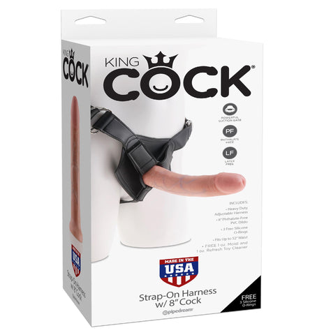 King Cock Strap On Harness W-8 Cock Flesh "