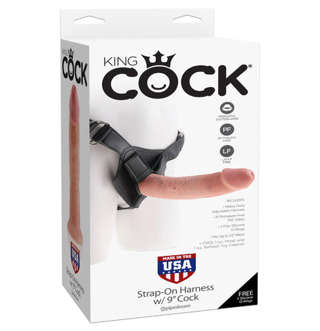King Cock Strap On Harness W-9 Cock Flesh "