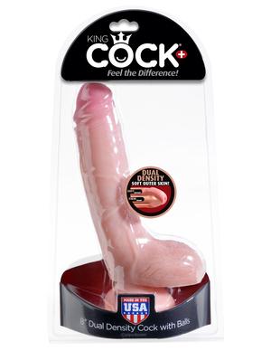 King Cock Dual Density 8 Cock W-balls Flesh "