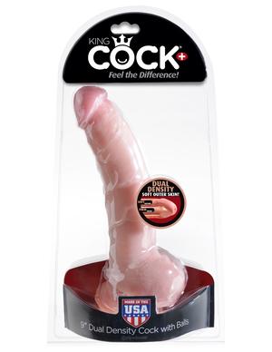 King Cock Dual Density 9 Cock W-balls Flesh "