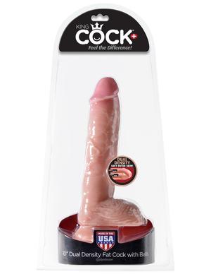 King Cock Dual Density 10 Fa Tcock W-balls Flesh "