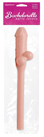 Bachelorette Jumbo Sucking Straws Flesh 11in