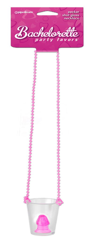Bachelorette Pecker Shot Glass Necklace Clear