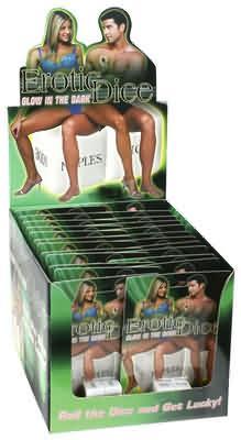 Glow In The Dark Erotic Dice-(disp=24pcs)