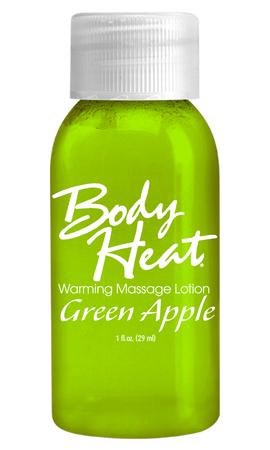 Body Heat Warming Massage Lotion Green Apple 1 Oz