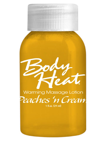 Body Heat Warming Massage Lotion 1oz Peaches N Cream