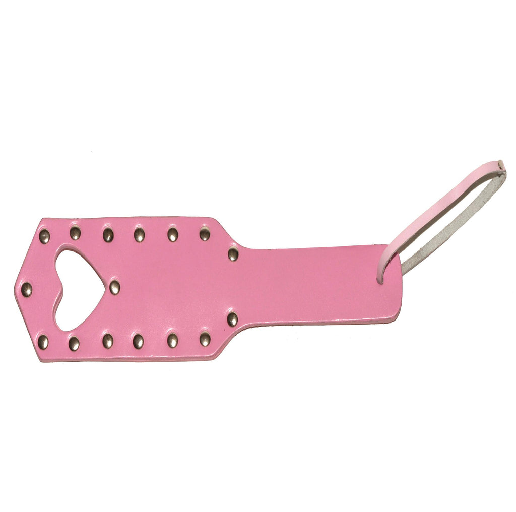Pink Heart Shaped Leather Paddle