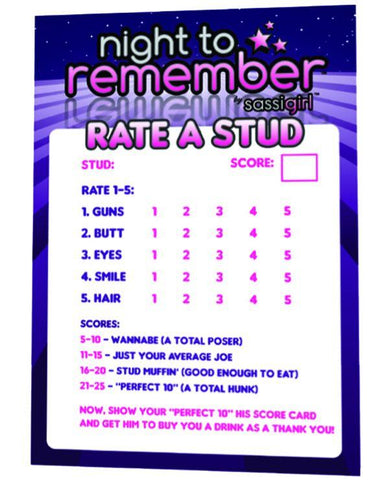 Night To Remember Stud Rating Card