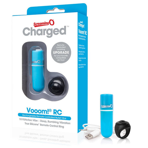 Screaming O Charged Vooom Remote Control Mini Vibe Blue
