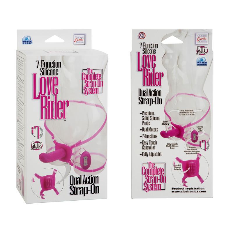 Love Rider Dual Action Strap On Pink