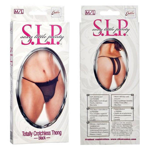 Sexy Little Panty Crotchless Thong Black M-l