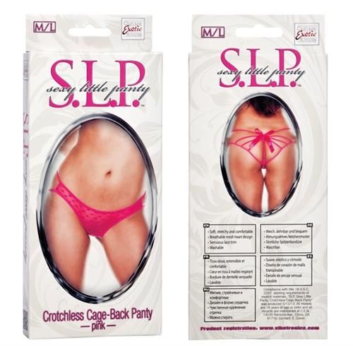 Sexy Little Panty Crotchless Cage Back Panty Pink M-l
