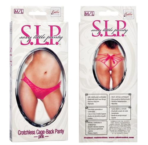 Sexy Little Panty Crotchless Cage Back Panty Pink M-l