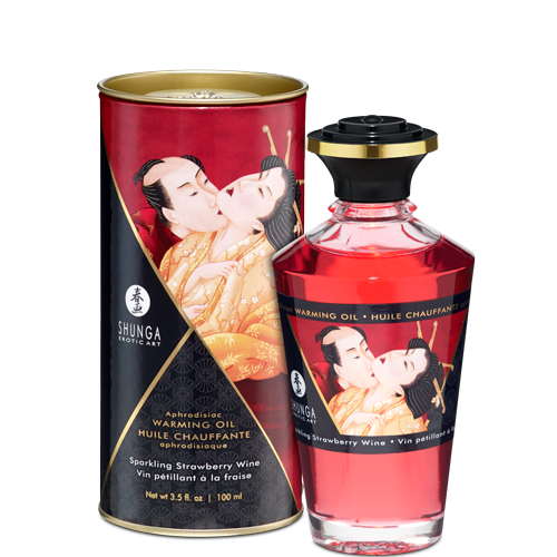Warming Massage Oil Strawberry 3.5 Oz