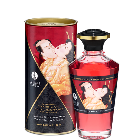 Warming Massage Oil Strawberry 3.5 Oz