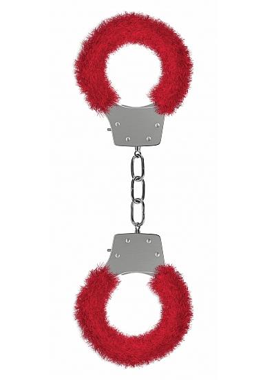 Pleasure Handcuffs Furry Red