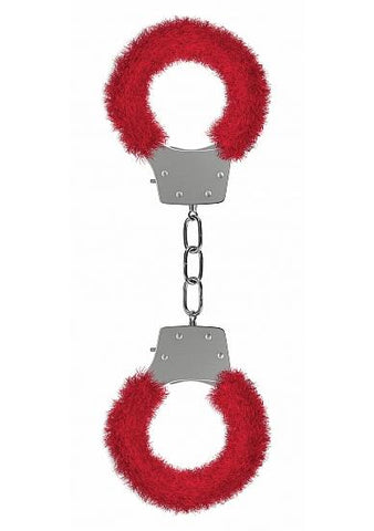 Pleasure Handcuffs Furry Red
