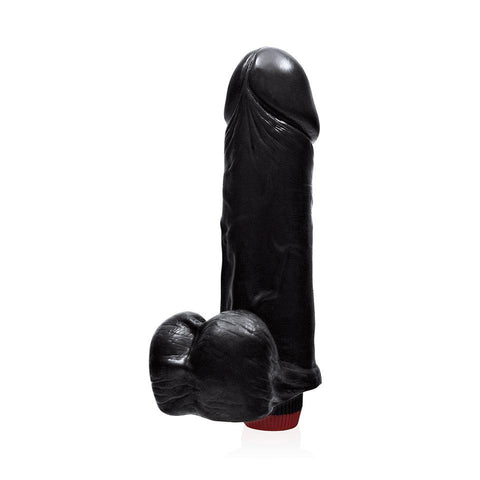 Thick Cock W-balls & Vibe Black 9in