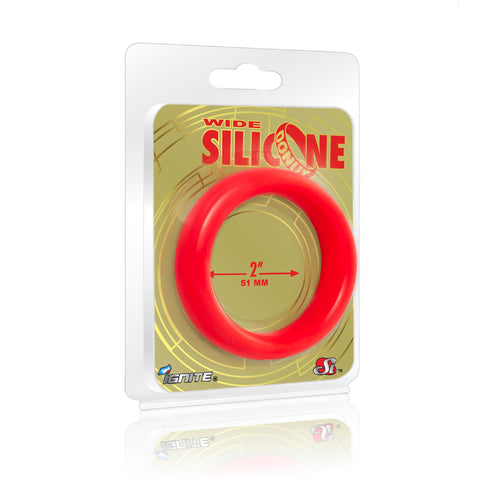 Wide Silicone Donut Red 2in