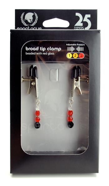 Broad Tip Clamp W-red Beads