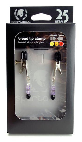 Broad Tip Clamp W-purple Beads