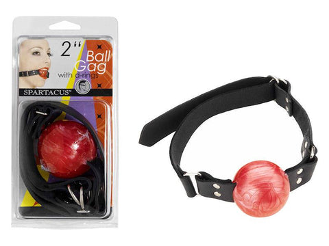 2in Red Ball Gag W-d Rings