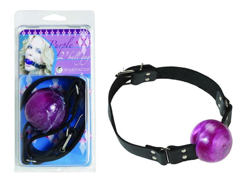 2in Purple Ball Gag W- Buckle