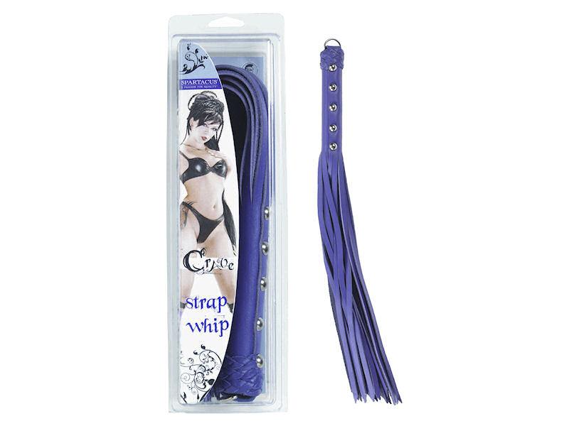 Leather 20in Strap Whip Purple