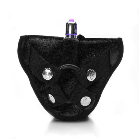 Velvet Vibrating Harness Black