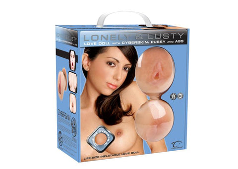 Lonely & Lusty Inflatable Love Doll W- Cyberskin Pussy