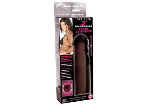 Cyberskin 3in Transformer Penis Extension Dark