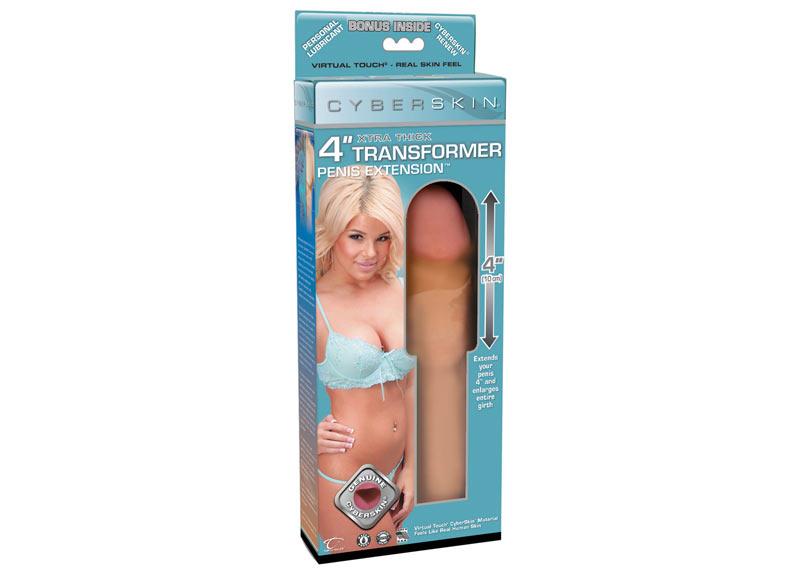 Cyberskin 4in Xtra Thick Transformer Penis Extension Light