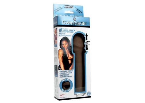 Cyberskin 2in Xtra Thick Transformer Penis Extension Dark