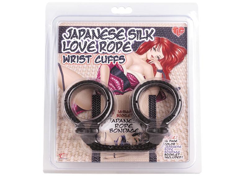 Japanese Silk Love Rope Wristcuffs Black