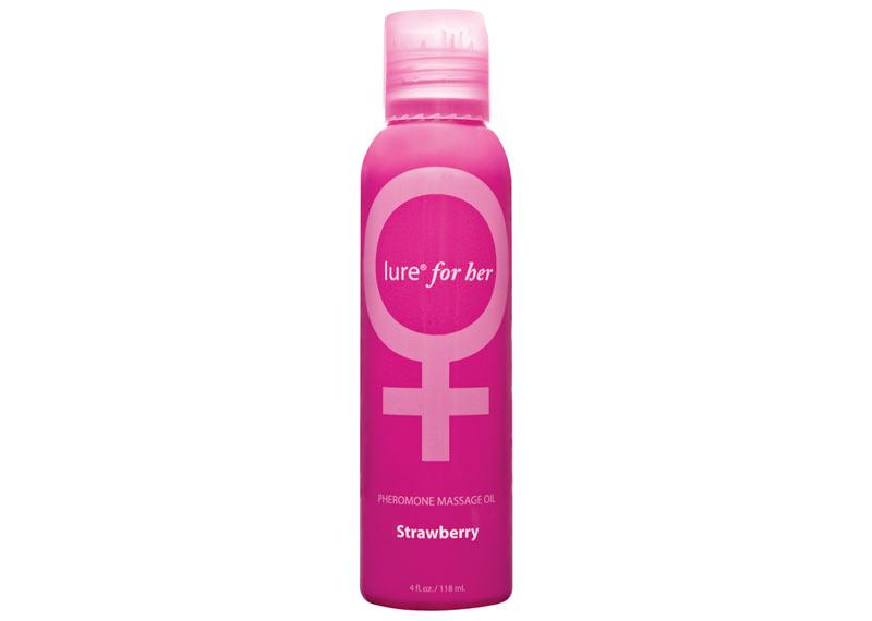 Lure For Her Pheromone Massage Oil Strawberry 4 Oz