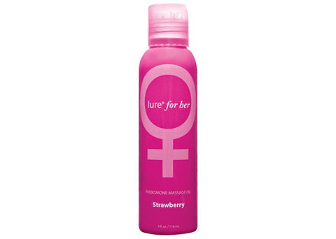 Lure For Her Pheromone Massage Oil Strawberry 4 Oz
