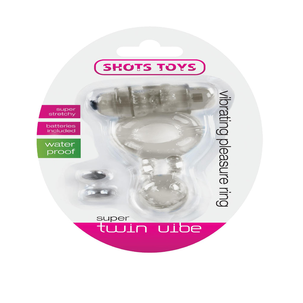 Shots Toys Super Twin Vibe Pleasure Ring Transparant