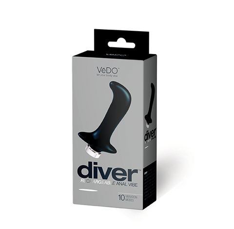 Vedo Diver Rechargeable Anal Vibe Just Black