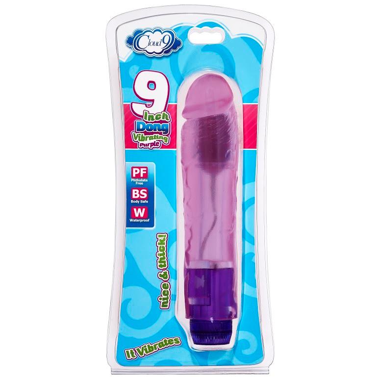 Cloud 9 Dong Vibrating Purple 9in