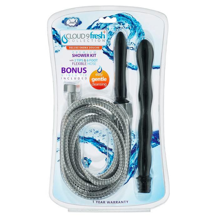 Cloud 9 Fresh + Deluxe Anal Enema Premium Shower Kit W- 2 Tips & 6 Ft Stainless Steel