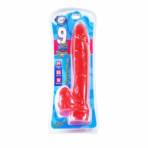 Cloud 9 Thick Dong W-balls & Suction Red 9in