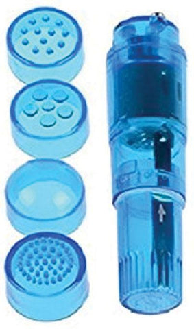 (bulk) Cloud 9 Novelties Massager Pocket Rocket Blue W- 4 Attachments