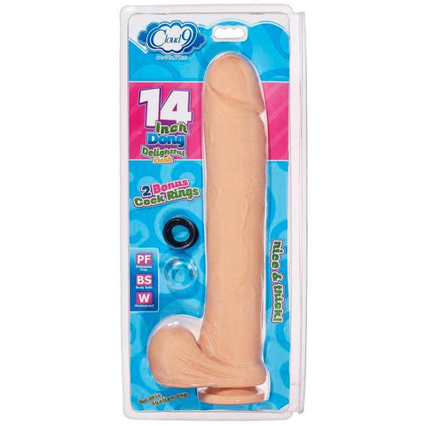 Cloud 9 Extreme Dong 14 Flesh W- 2 Bonus Cock Rings "