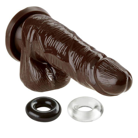 Cloud 9 5 Dildo Brown W- 2 Bonus Cock Rings "